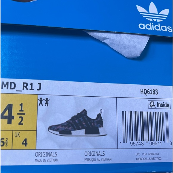 💙NIB💙 ADIDAS NMD Refined R1 J Blue & Pink Camo - Picture 7 of 7